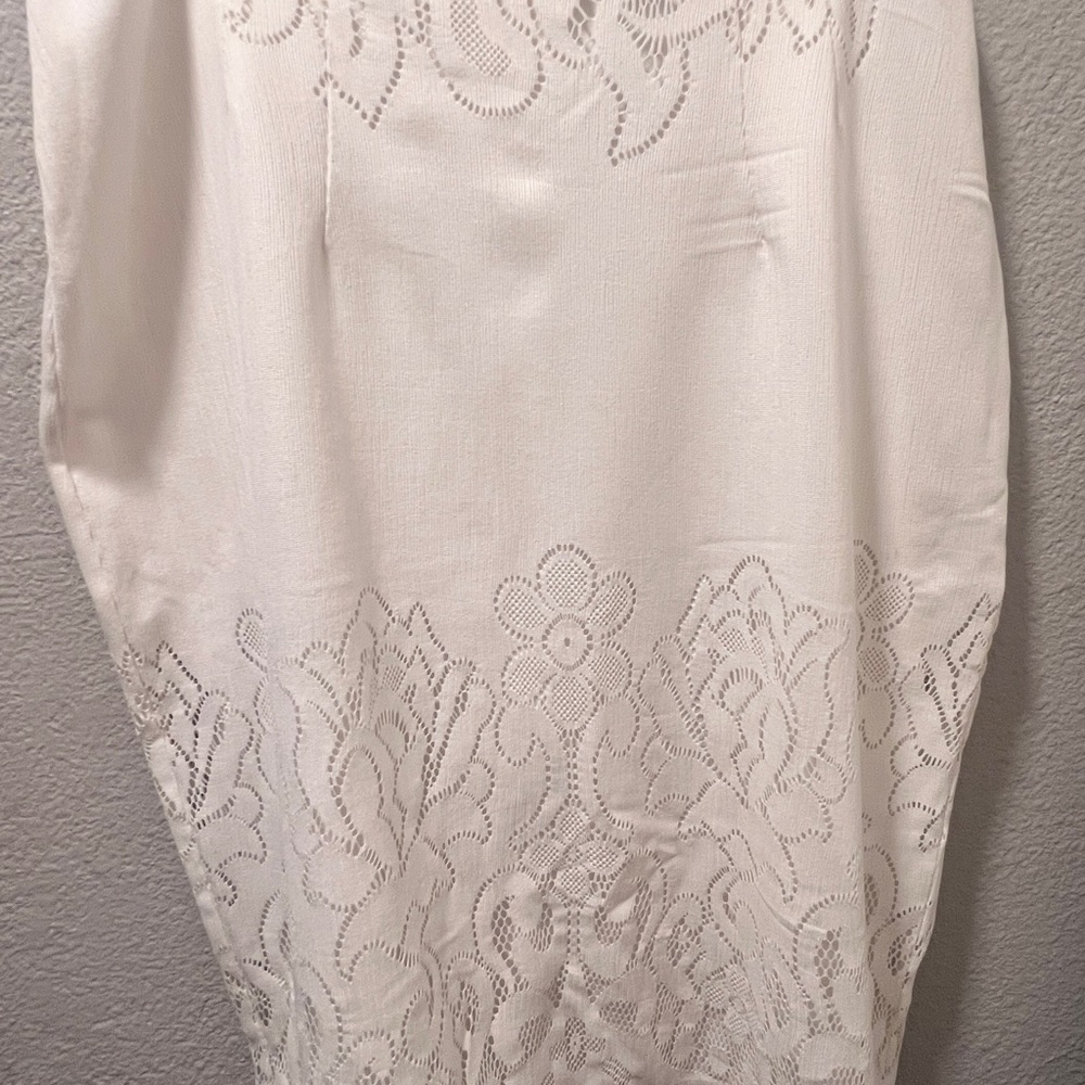 Eva Mendes for New York & Company White Lace Maxi Skirt church work career